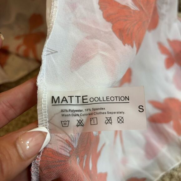 Ladies Matte Collection Achilles Sheer Floral Long Swim Cover Up Robe Size Small - Picture 5 of 8